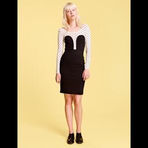 R/H mesh top Mickey little black tube wiggle dress, med